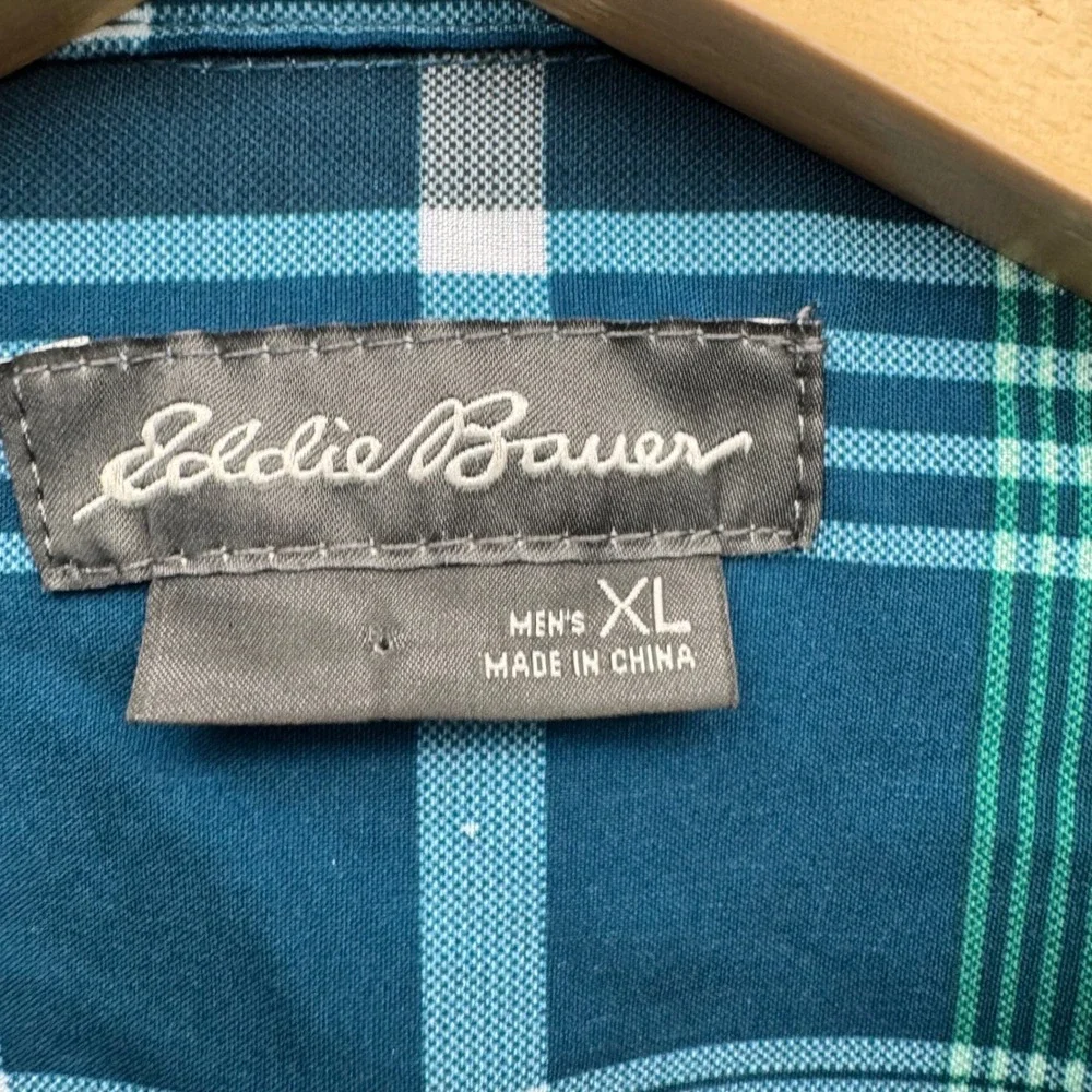 Eddie Bauer Button‎ Up Shirt Men's Size XL Plaid Long Sleeve Casual Outdoor Top